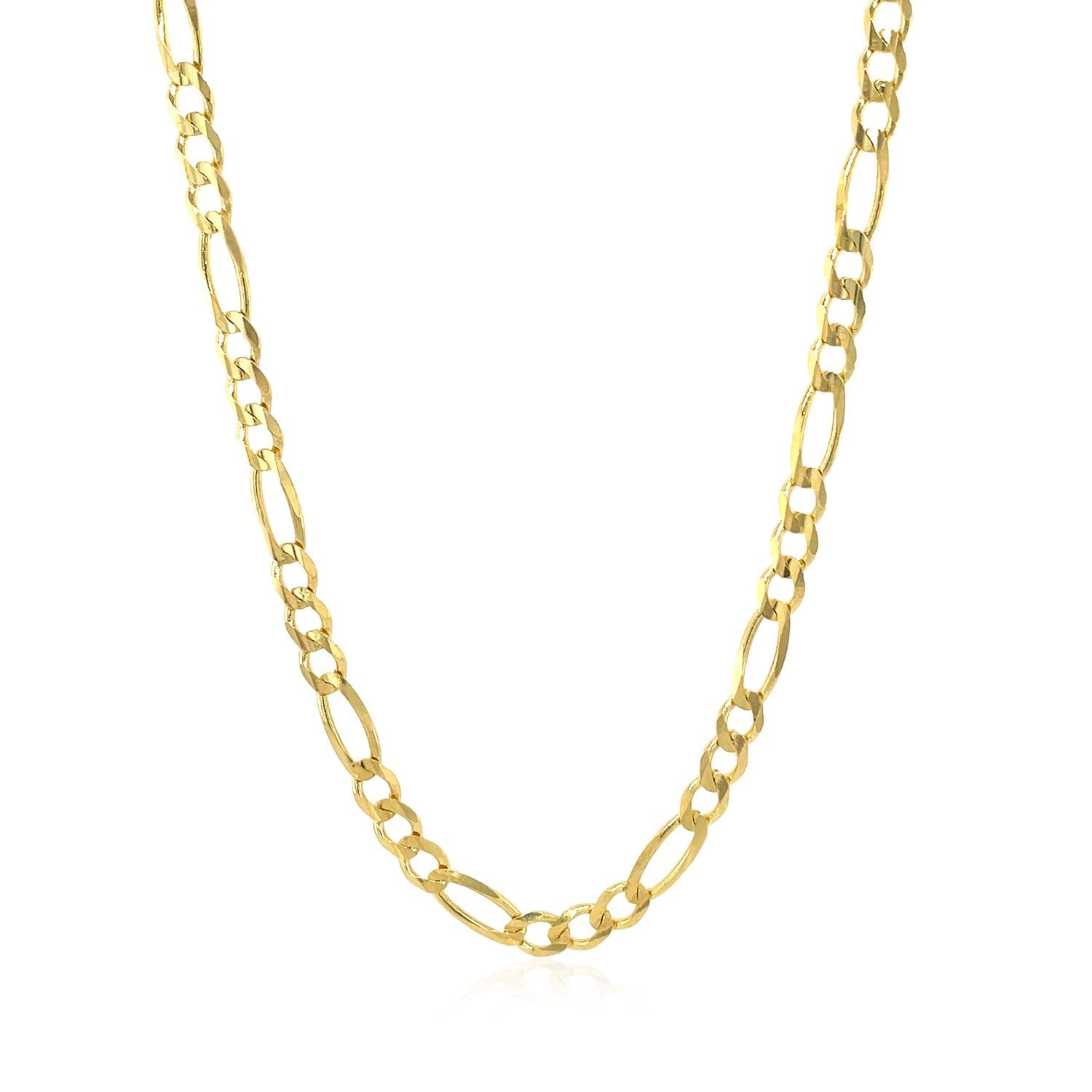 10K Yellow Gold Solid Figaro Chain (3.70 mm) in a sleek high-contrast midnight luxury editorial style