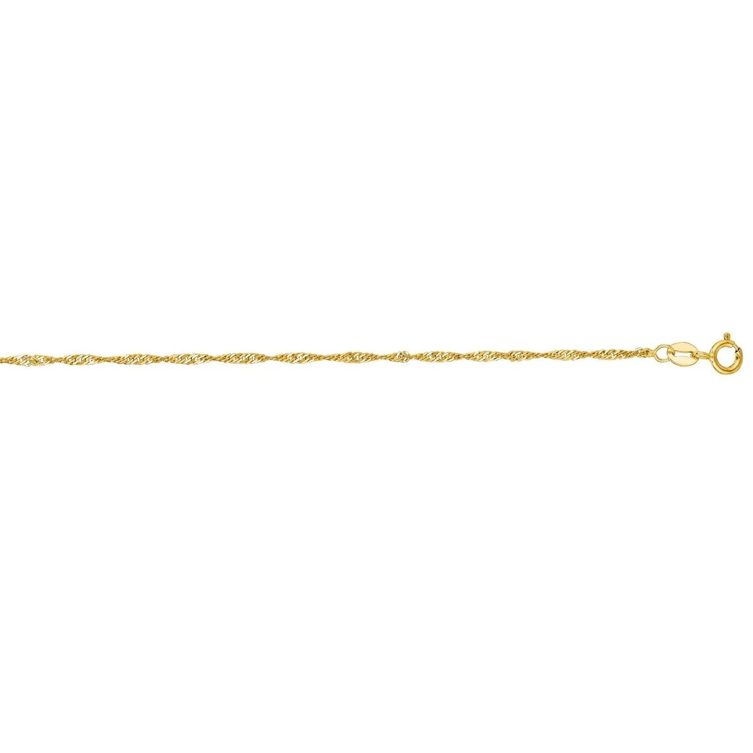 10k Yellow Gold Singapore Anklet 1.5mm - Peelerie