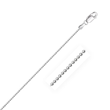 14k White Gold Diamond-Cut Bead Chain (1.10 mm) - Peelerie
