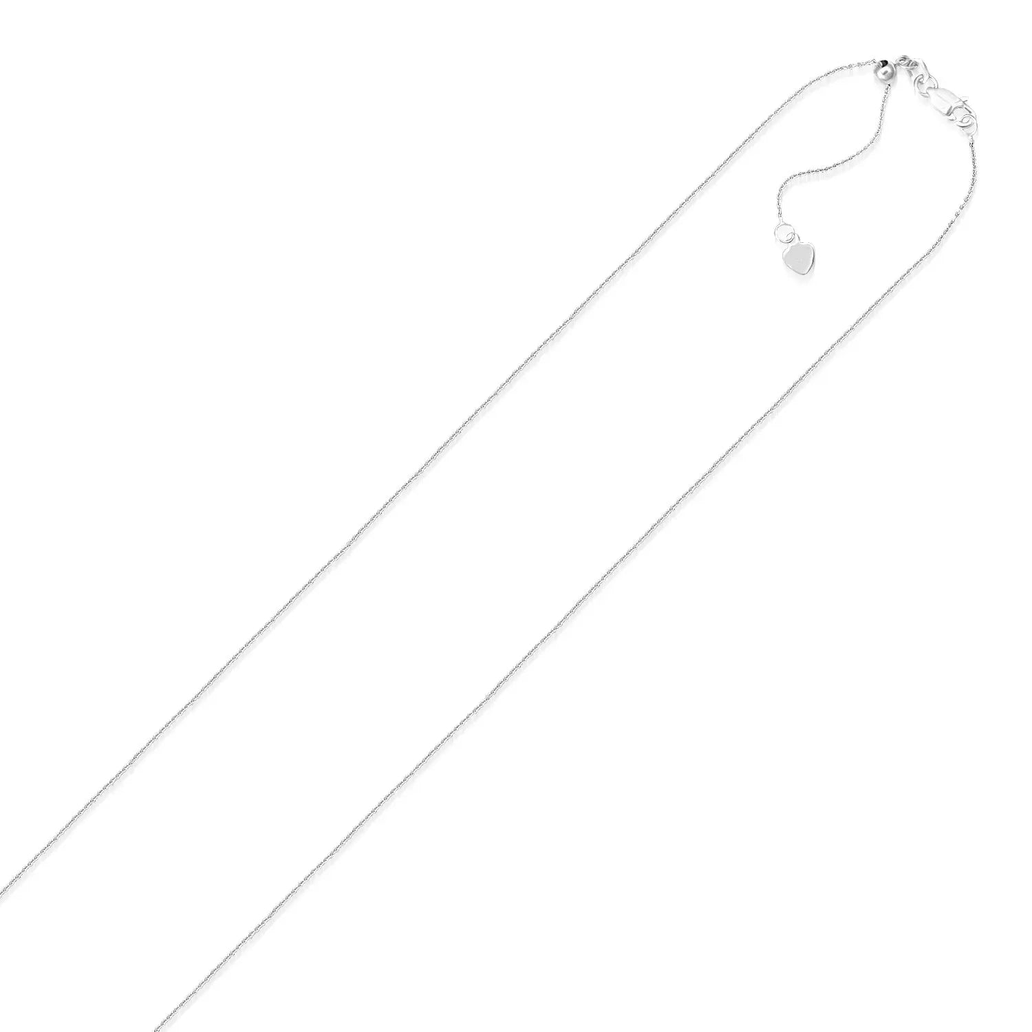 14k White Gold Adjustable Cable Chain (1.10 mm) - Peelerie