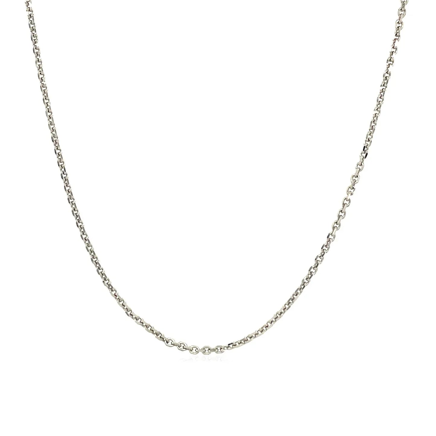 14k White Gold Adjustable Cable Chain (1.10 mm) - Peelerie