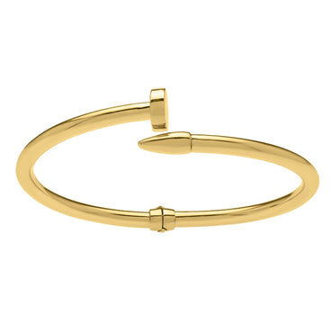 Bypass Nail Head Cuff Bangle in 14K Yellow Gold