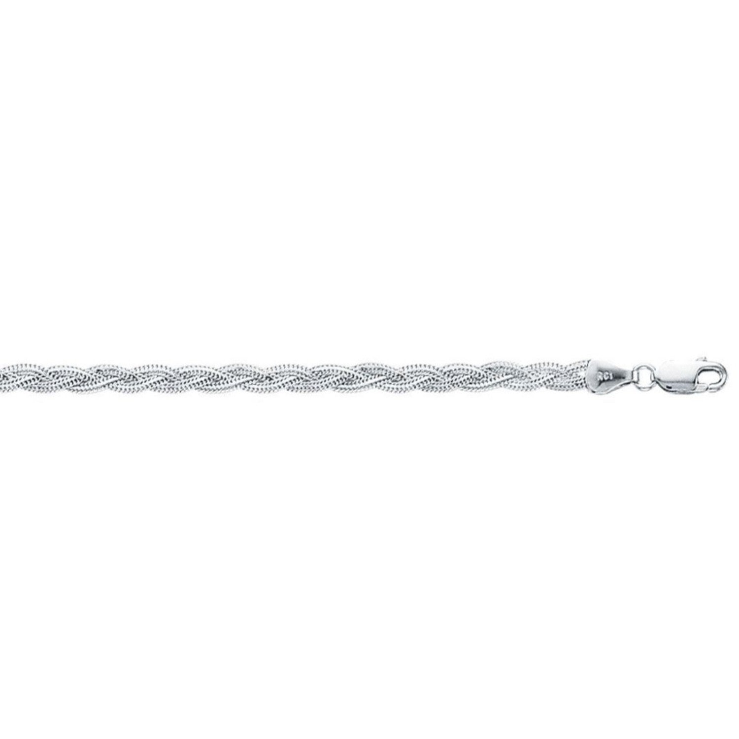 14k White Gold Braided Bracelet (3.50 mm) in a sleek high-contrast midnight luxury editorial style