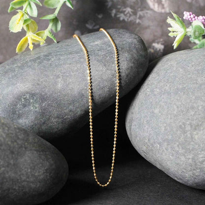 14k Yellow Gold Diamond-Cut Bead Chain (1.10 mm)