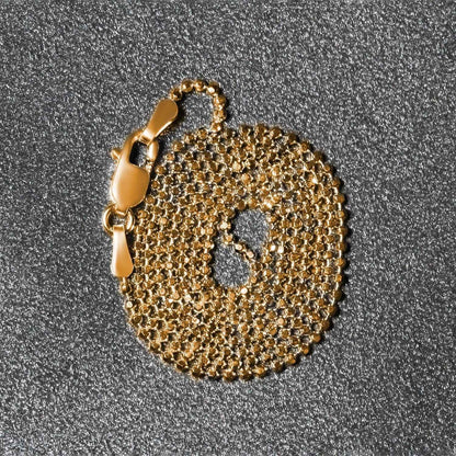 14k Yellow Gold Diamond-Cut Bead Chain (1.10 mm)