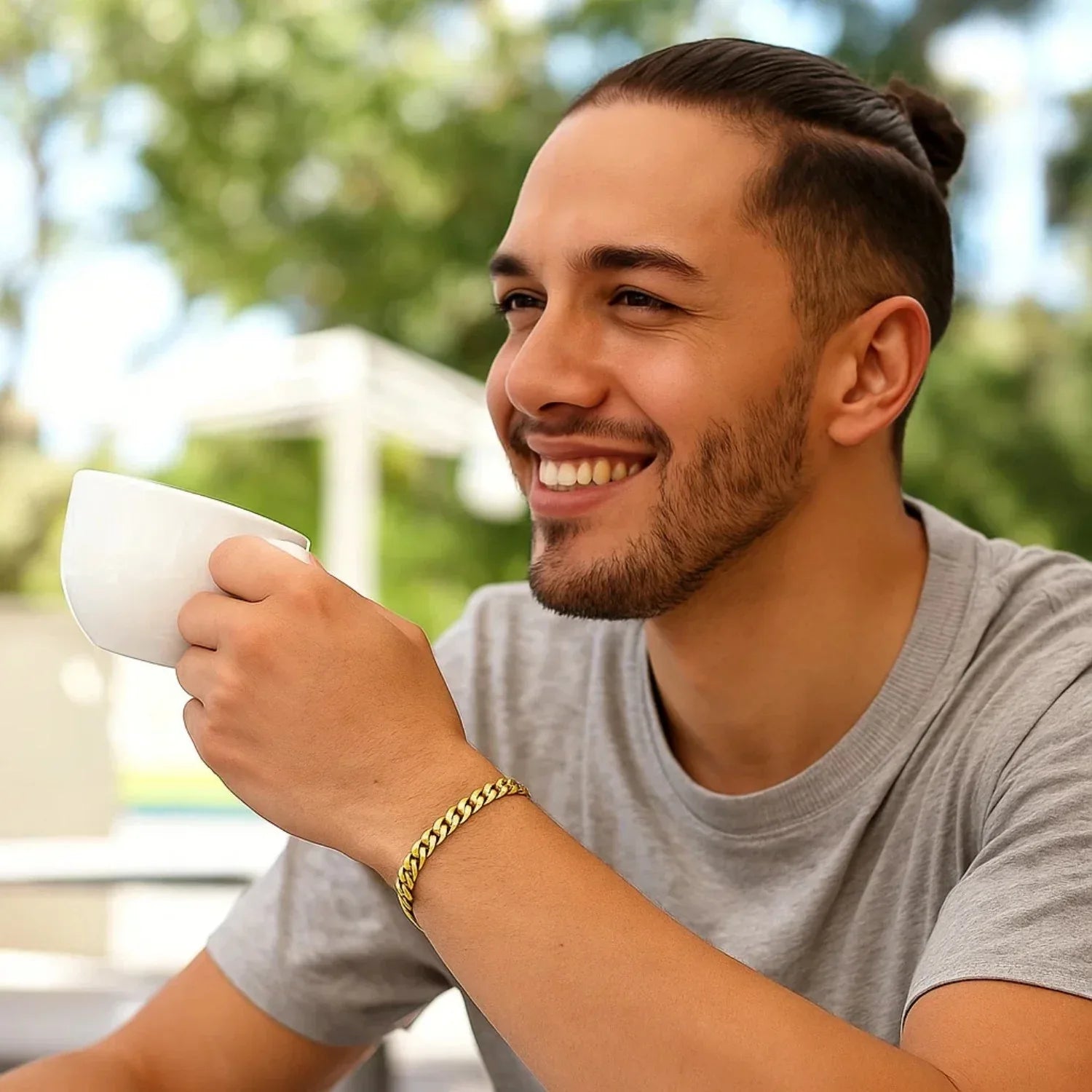 10k Yellow Gold Classic Miami Cuban Solid Bracelet (7.10 mm) - Peelerie