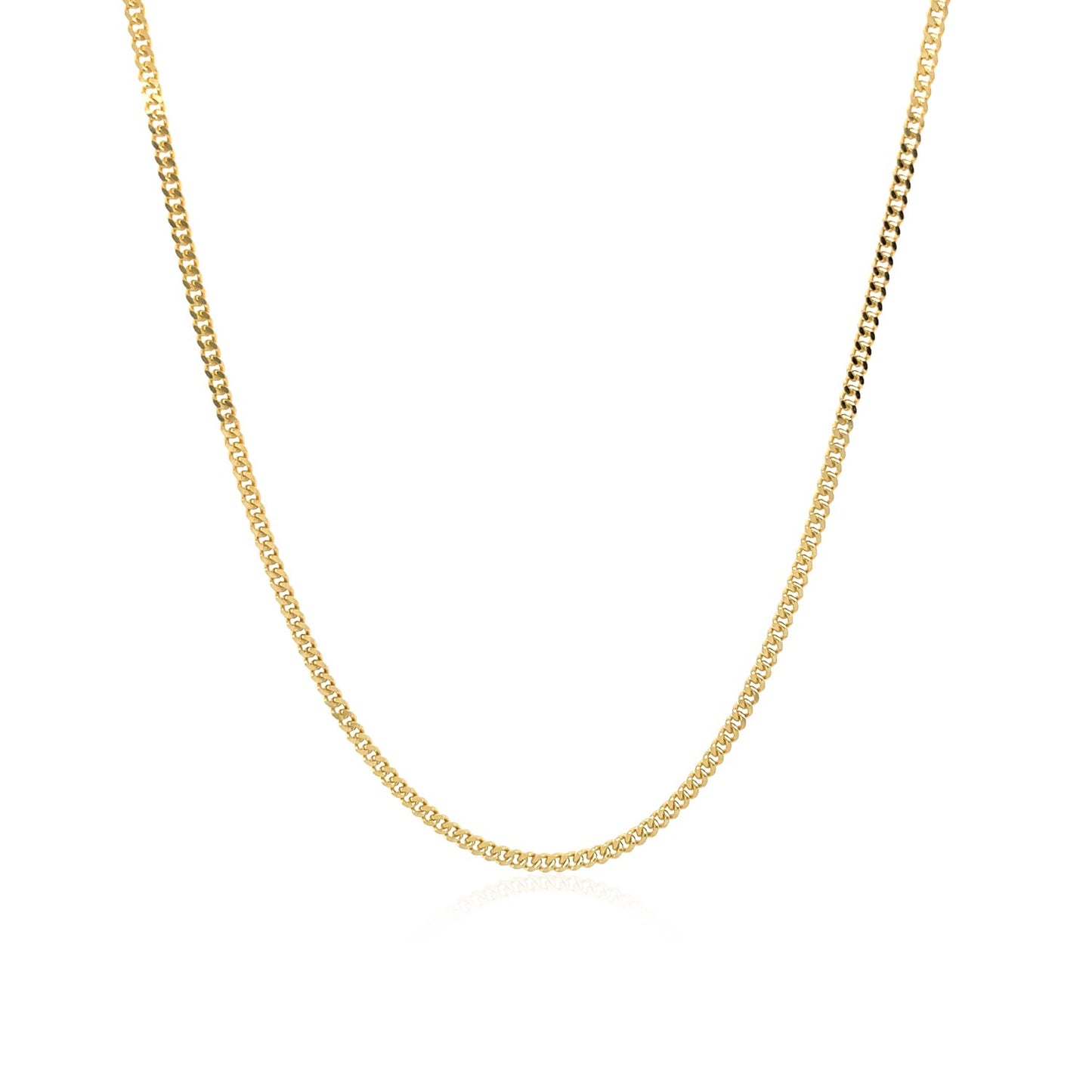 14k Yellow Gold Gourmette Chain (1.40 mm) in a sleek high-contrast midnight luxury editorial style