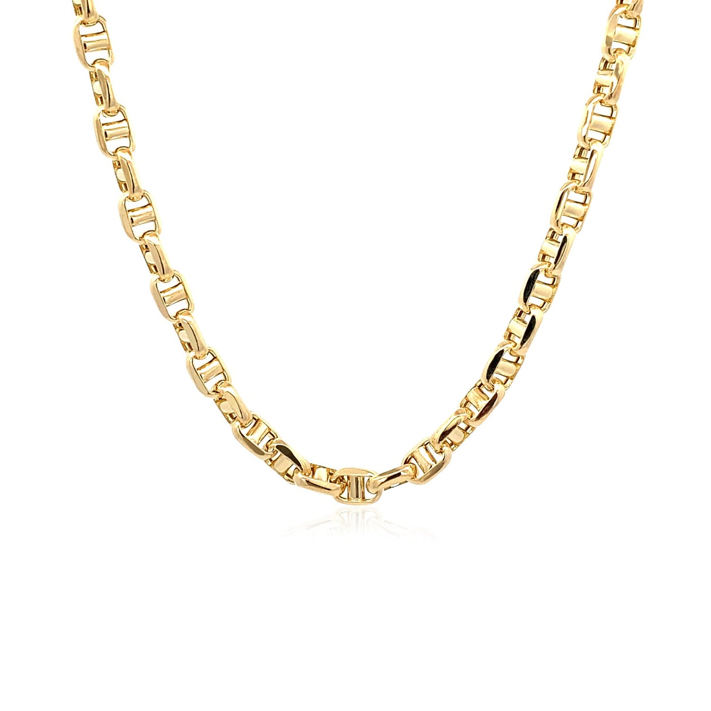 14k Yellow Gold Anchor Chain (4.50 mm) in a sleek high-contrast midnight luxury editorial style