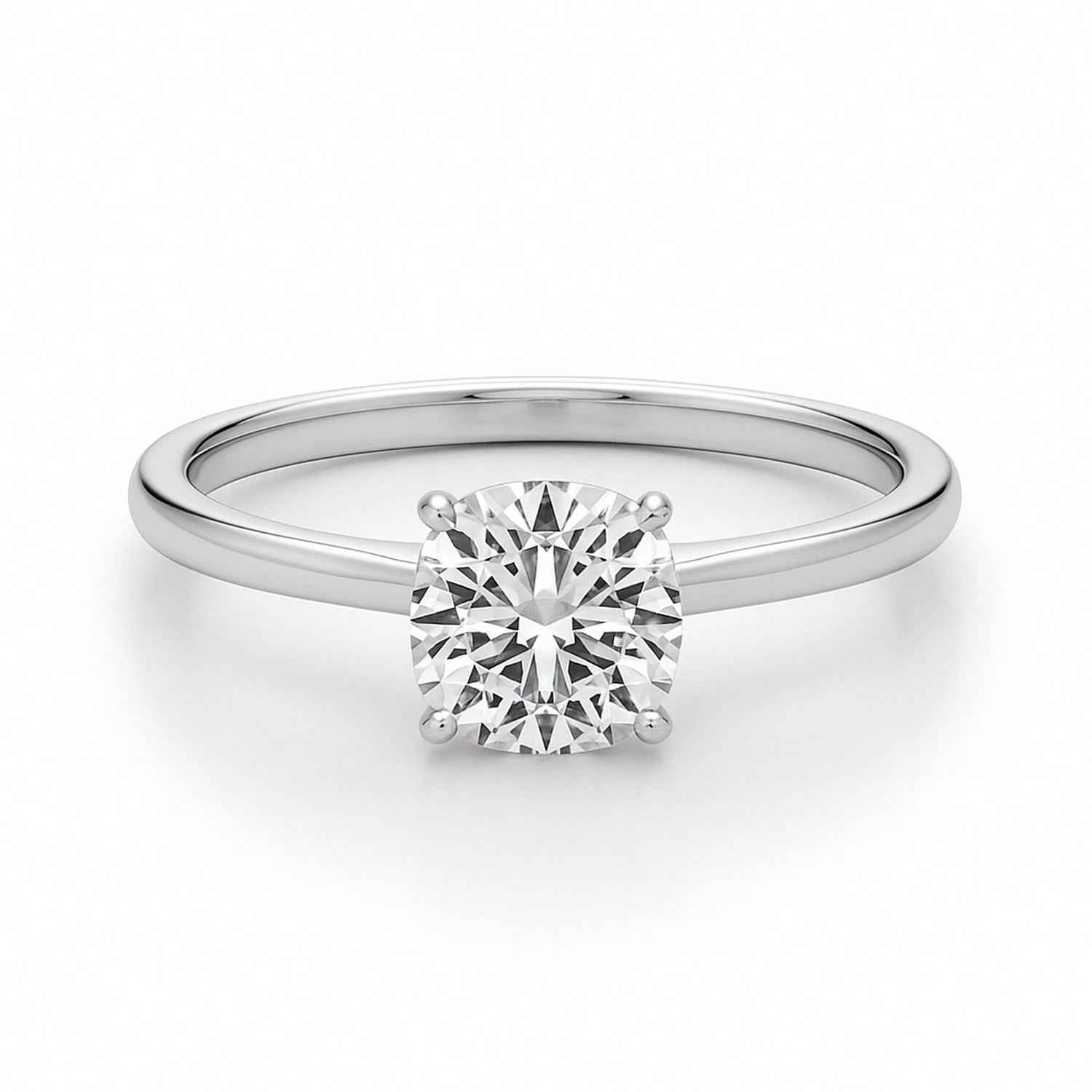 10k white gold ring set with lab-grown diamonds