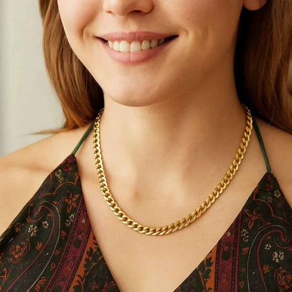 14k Yellow Gold Solid Curb Chain (5.70 mm)