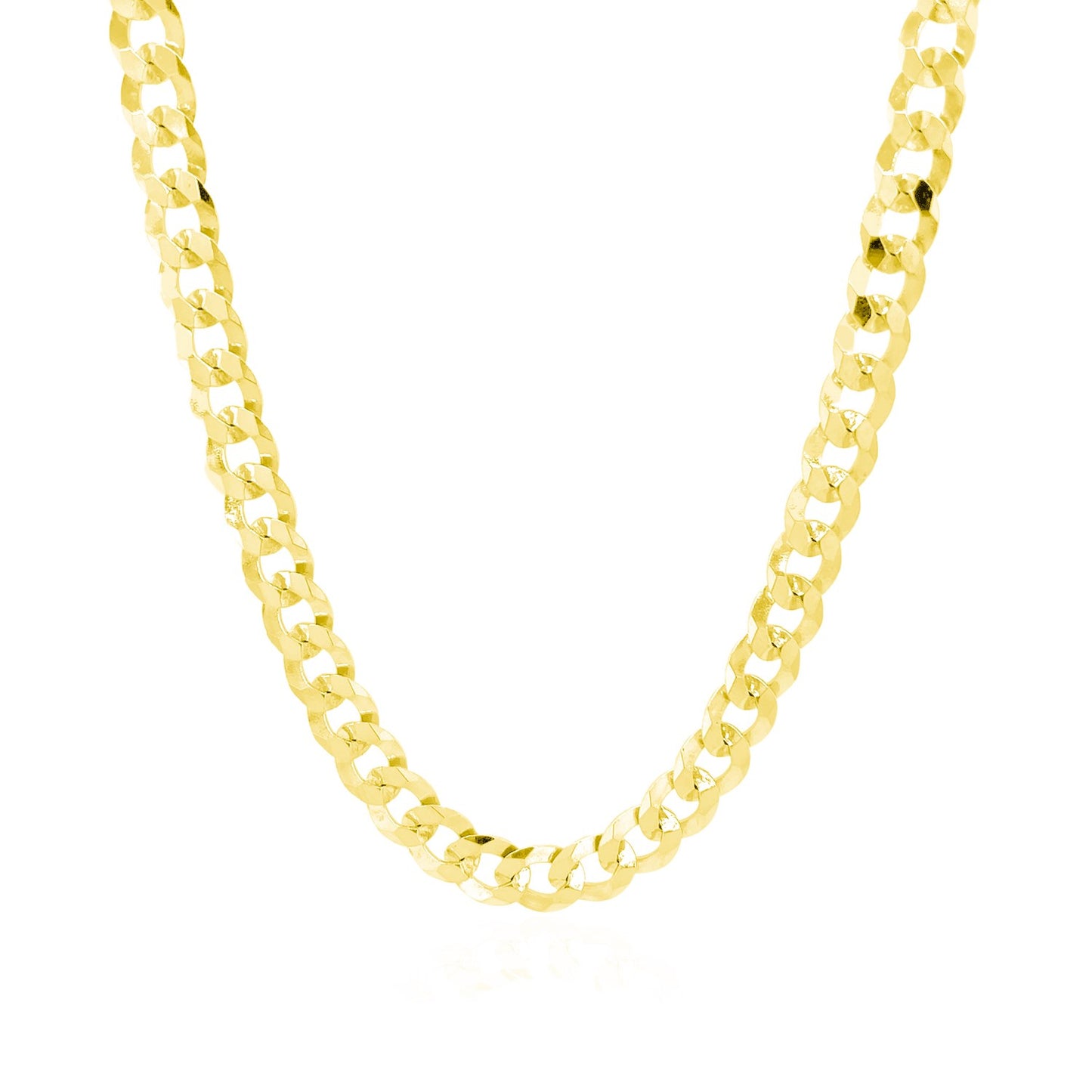 14k Yellow Gold Solid Curb Chain (5.70 mm) in a sleek high-contrast midnight luxury editorial style