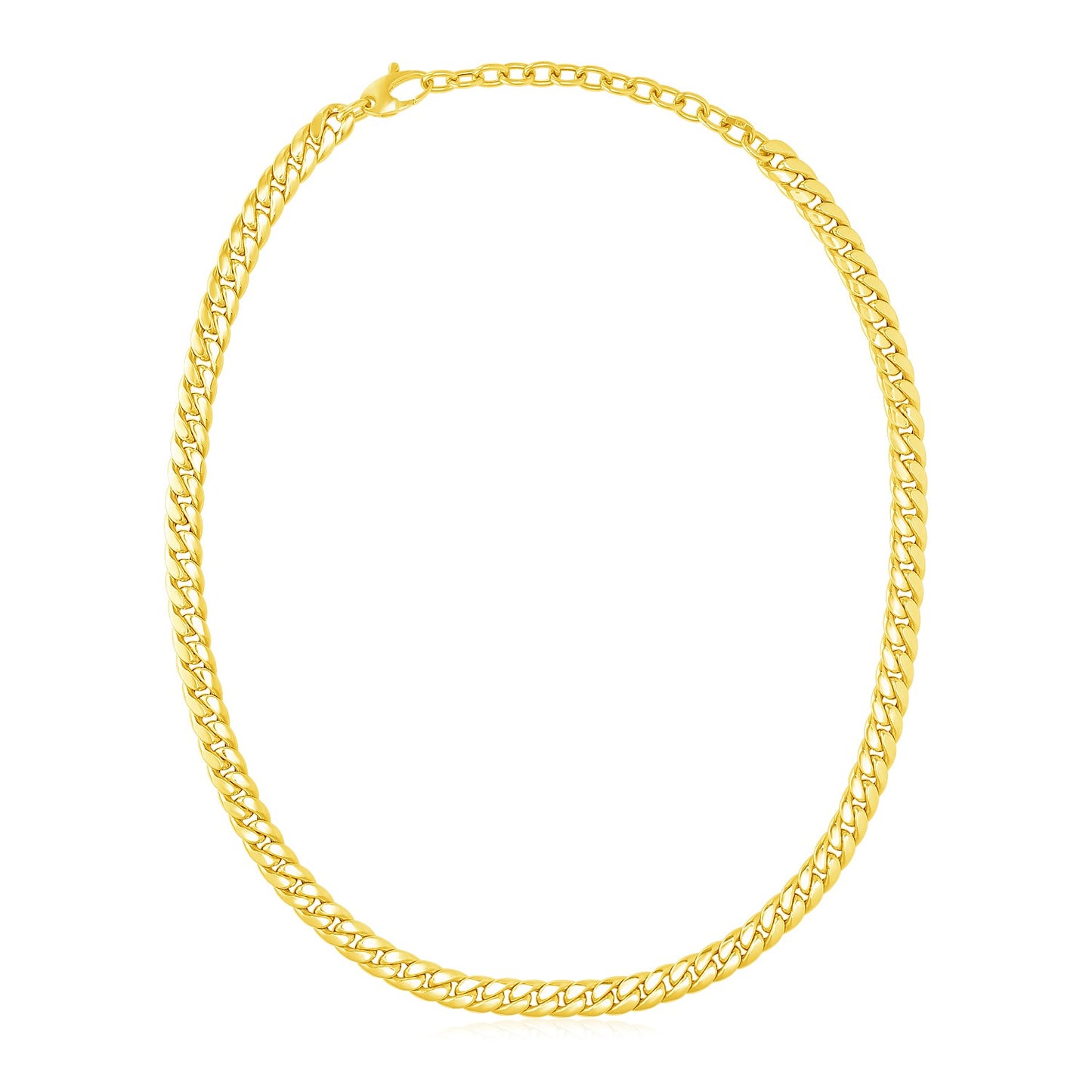 14k Yellow Gold Cuban Chain Choker Necklace in a sleek high-contrast midnight luxury editorial style