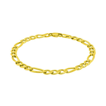 14k Yellow Gold Solid Figaro Bracelet (6.00 mm)