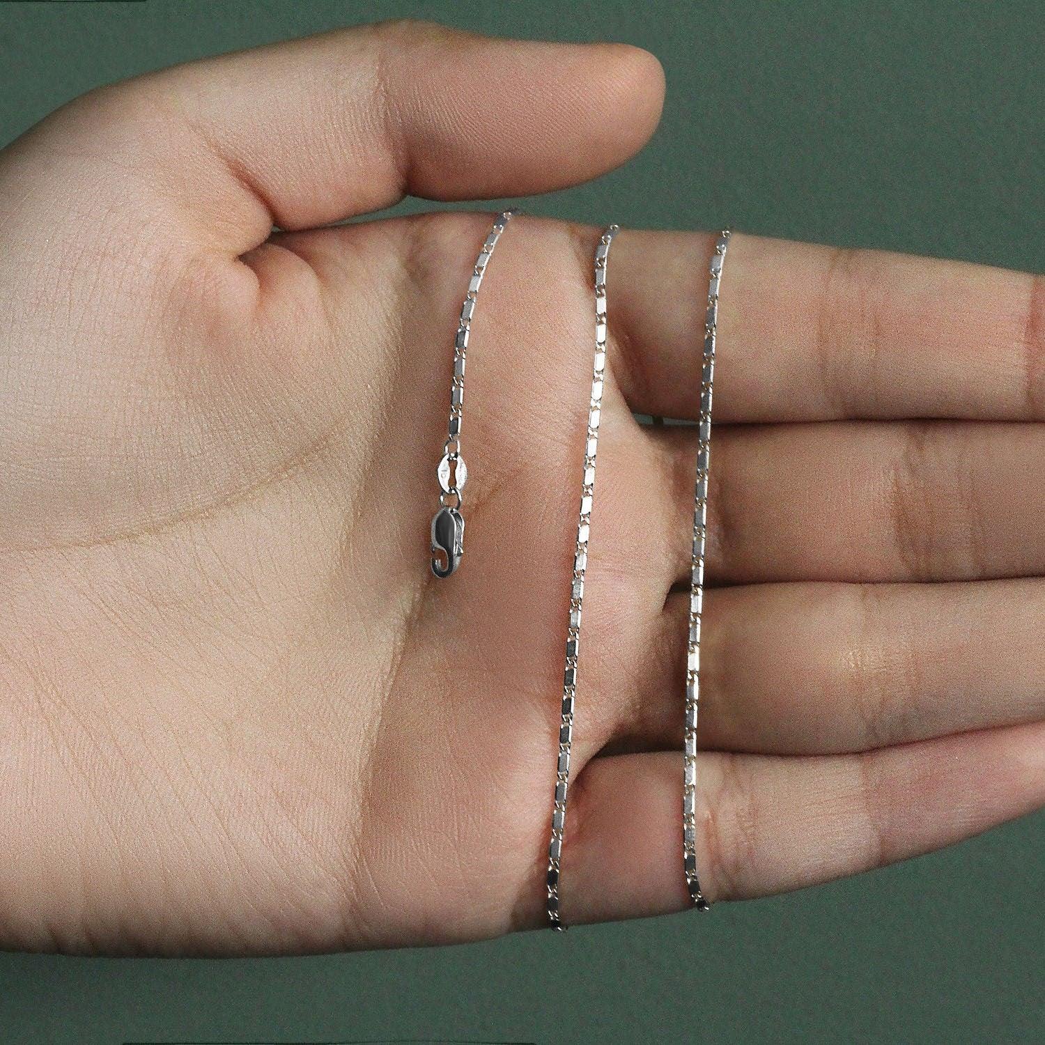 14k White Gold Lumina Pendant Chain (1.00 mm) - Peelerie