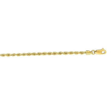 14k Yellow Gold Solid Rope Bracelet (2.50 mm)