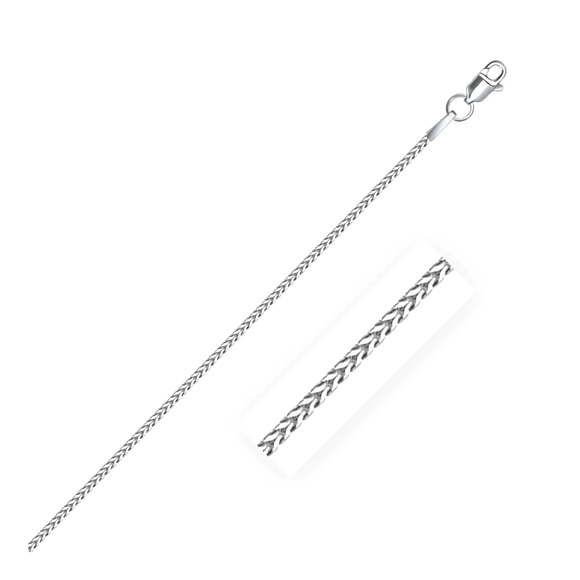 14k White Gold Franco Chain (1.20 mm) - Peelerie