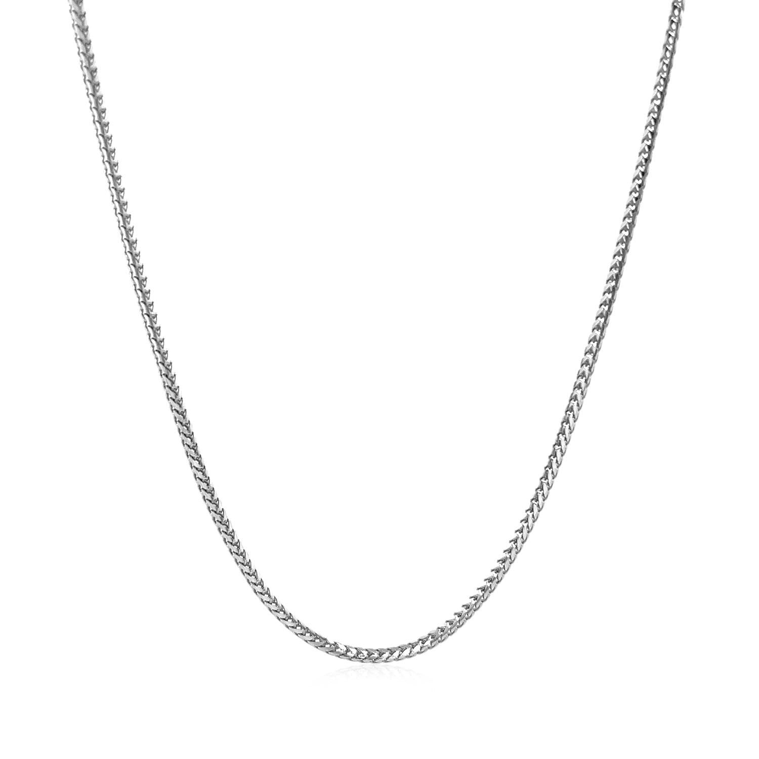14k White Gold Franco Chain (1.20 mm) in a sleek high-contrast midnight luxury editorial style