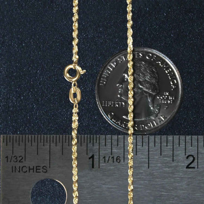 10k Yellow Gold Solid Diamond Cut Rope Chain (1.40 mm)