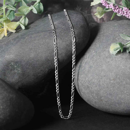 14k White Gold Solid Figaro Chain (1.90 mm)