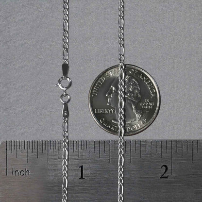 14k White Gold Solid Figaro Chain (1.90 mm)