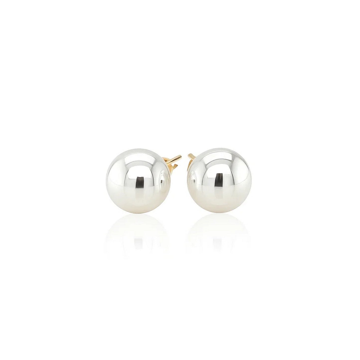 14k Yellow Gold Freshwater Cultured White Pearl Stud Earrings (6mm)