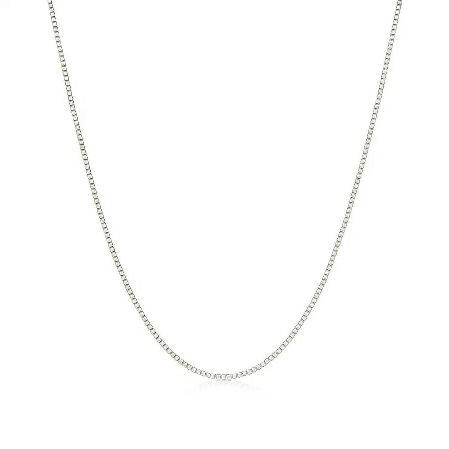 14k White Gold Classic Box Chain (0.60 mm) - Peelerie