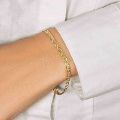 14k Yellow Gold Braided Bracelet  (3.50 mm)