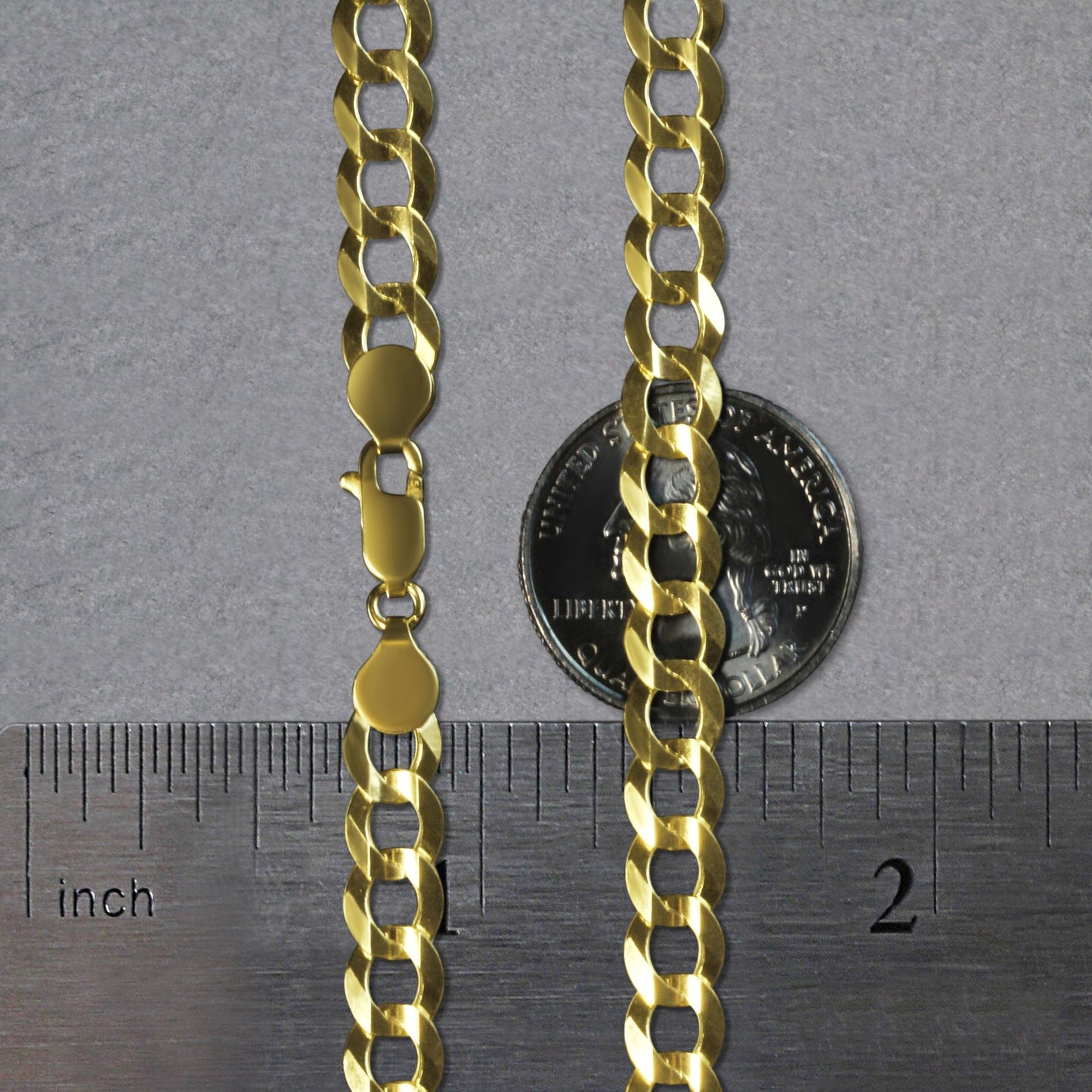 10k Yellow Gold Curb Chain (7.00 mm)