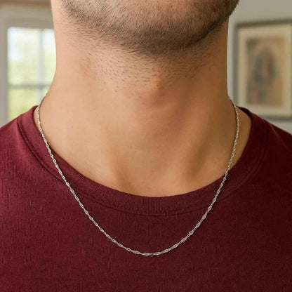 14k White Gold Singapore Chain (1.10 mm)