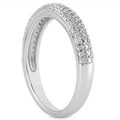 14k white gold band set with diamonds