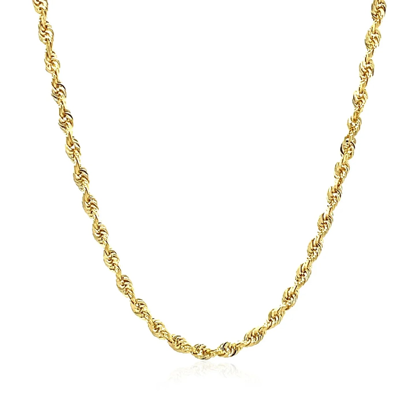14k Yellow Gold Solid Diamond Cut Rope Chain (2.75 mm) - Peelerie