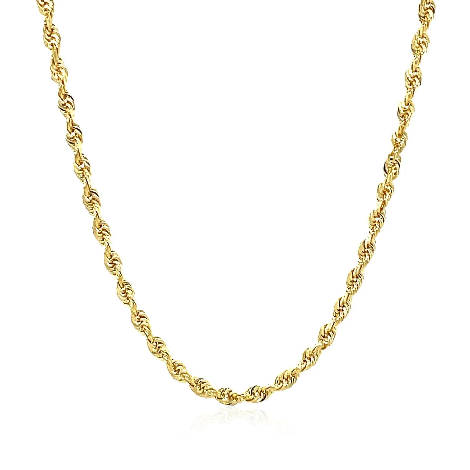 14k Yellow Gold Solid Diamond Cut Rope Chain (2.75 mm) - Peelerie