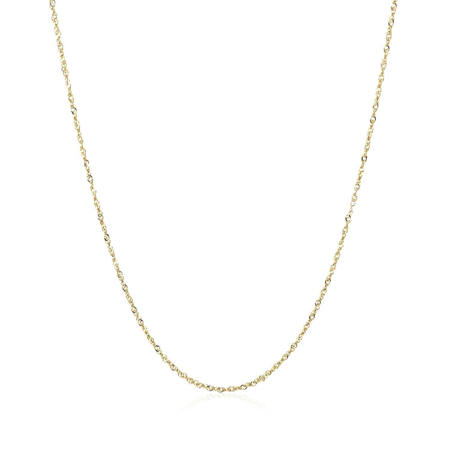 14k Yellow Gold Singapore Chain 0.81 mm in a sleek high-contrast midnight luxury editorial style