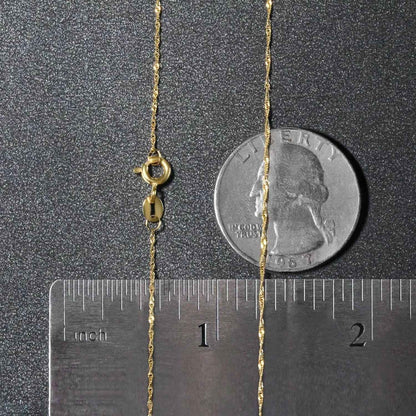 14k Yellow Gold Singapore Chain 0.81 mm