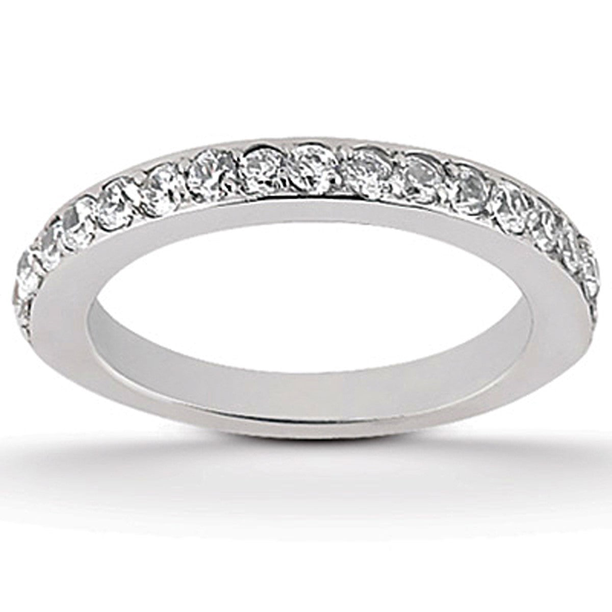14k White Gold Pave Diamond Wedding Ring Band Set 1/2 Around in a sleek high-contrast midnight luxury editorial style