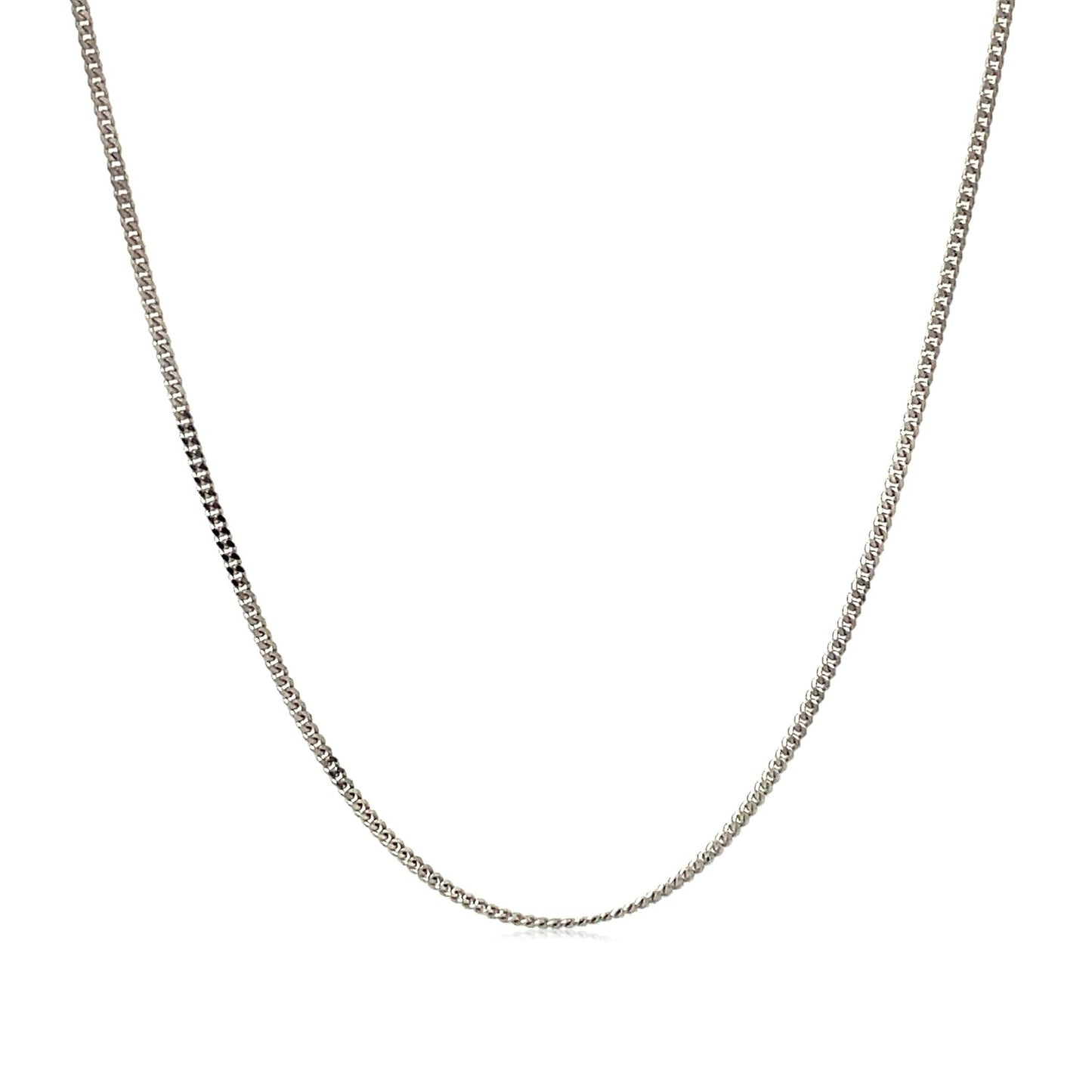10k White Gold Gourmette Chain 1.0mm (1.00 mm) in a sleek high-contrast midnight luxury editorial style
