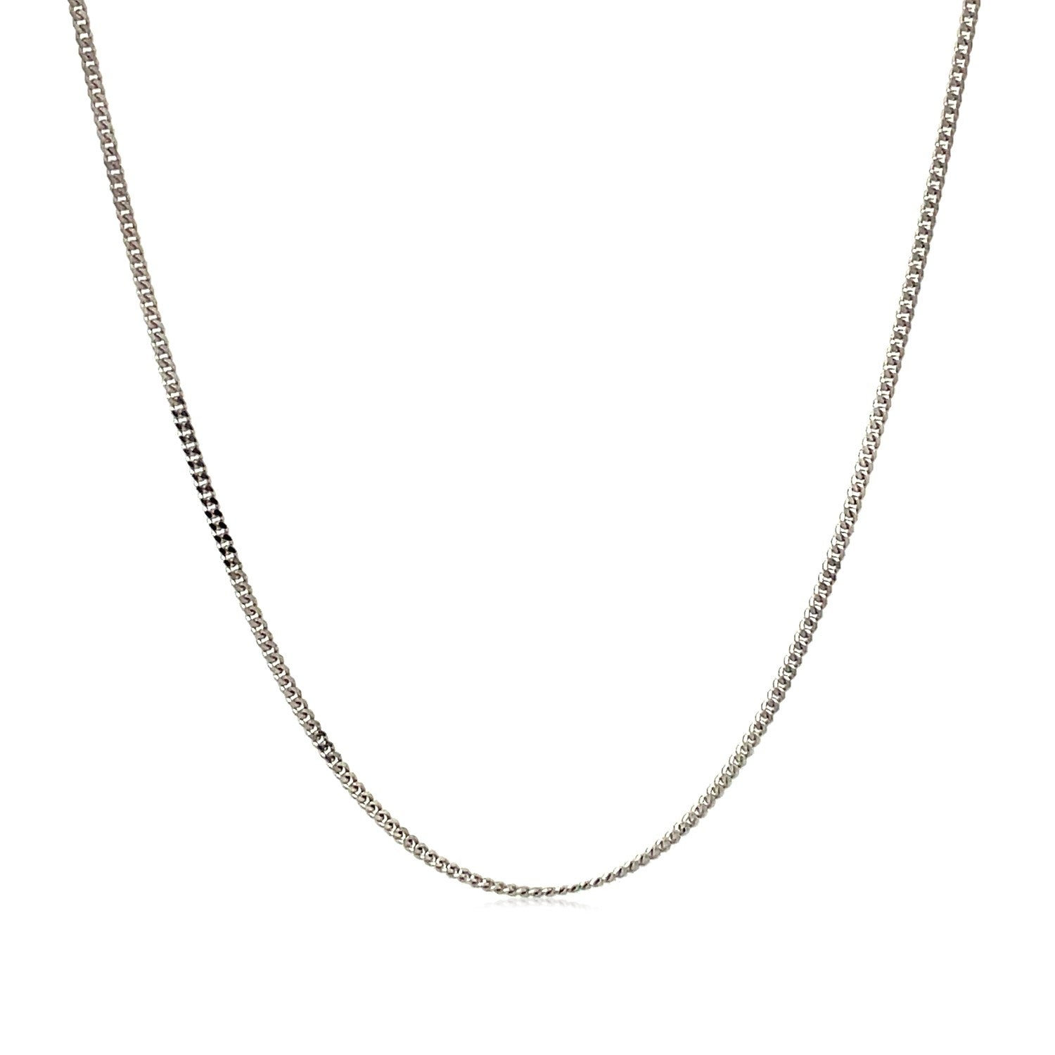10k White Gold Gourmette Chain 1.0mm (1.00 mm) in a sleek high-contrast midnight luxury editorial style