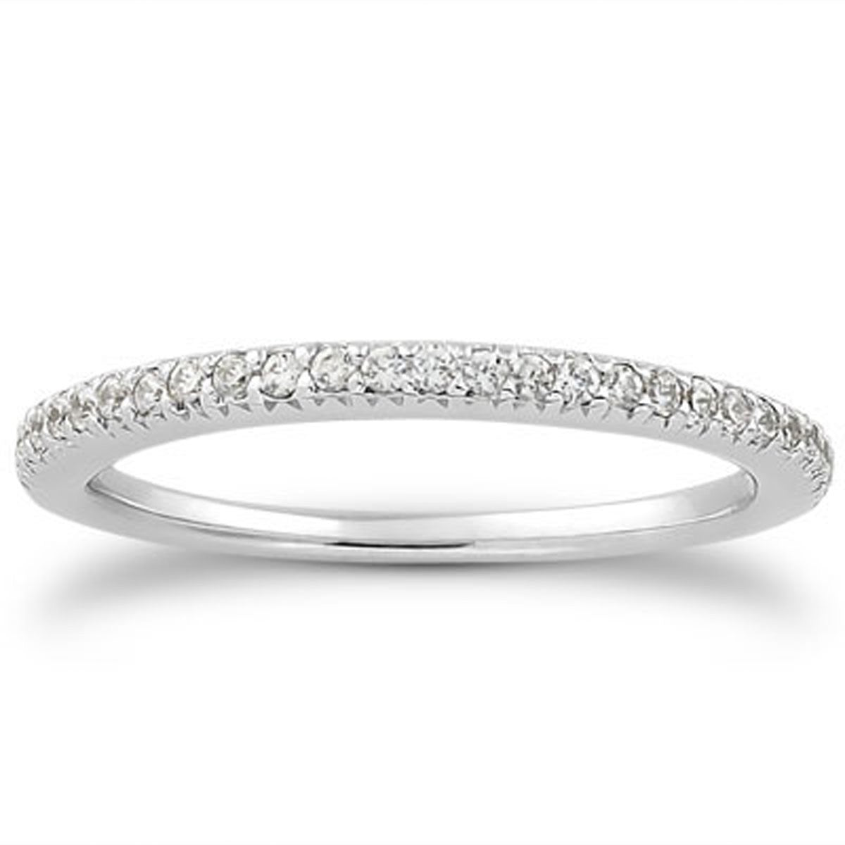 14k White Gold Fancy Engraved Pave Diamond Wedding Ring Band in a sleek high-contrast midnight luxury editorial style