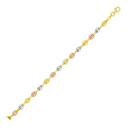 14k tri-colour gold anklet