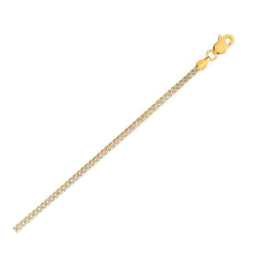 14k Yellow Gold Round Pave Franco Chain (2.30 mm) - Peelerie
