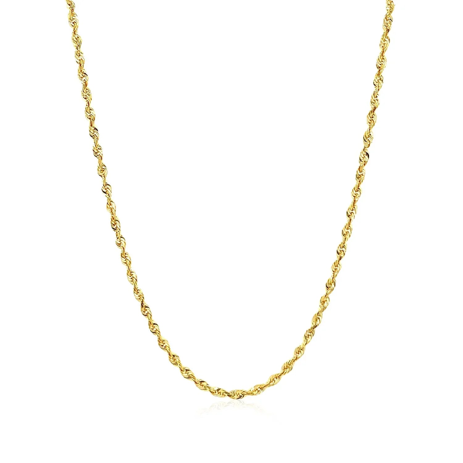 14k Yellow Gold Solid Diamond Cut Rope Chain (1.80 mm) - Peelerie