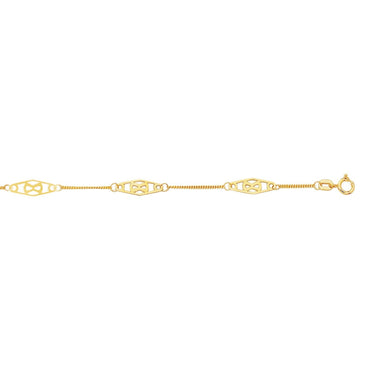 14k Yellow Gold Infinity Bracelet