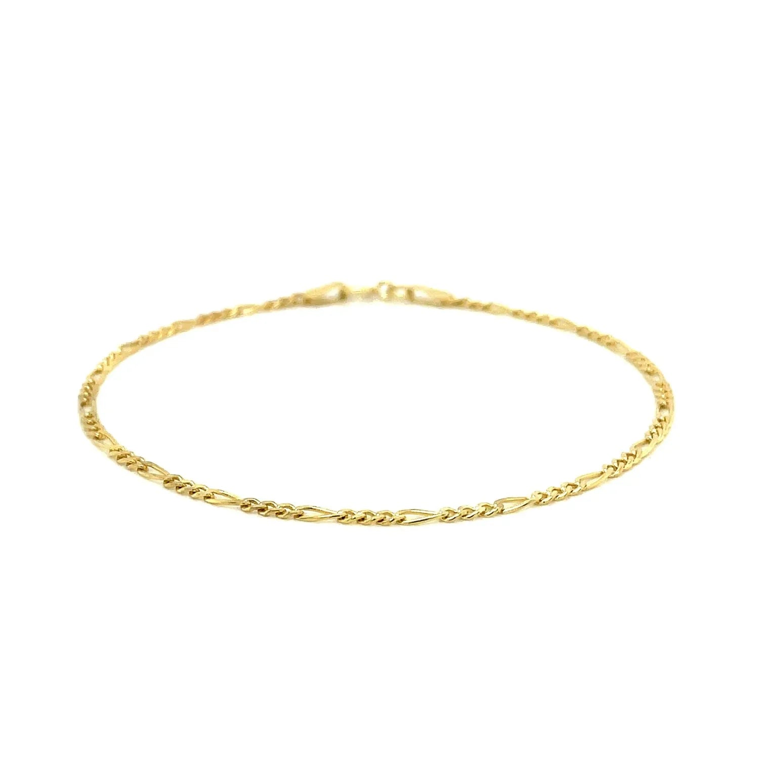14k Yellow Gold Figaro Anklet 1.5mm - Peelerie