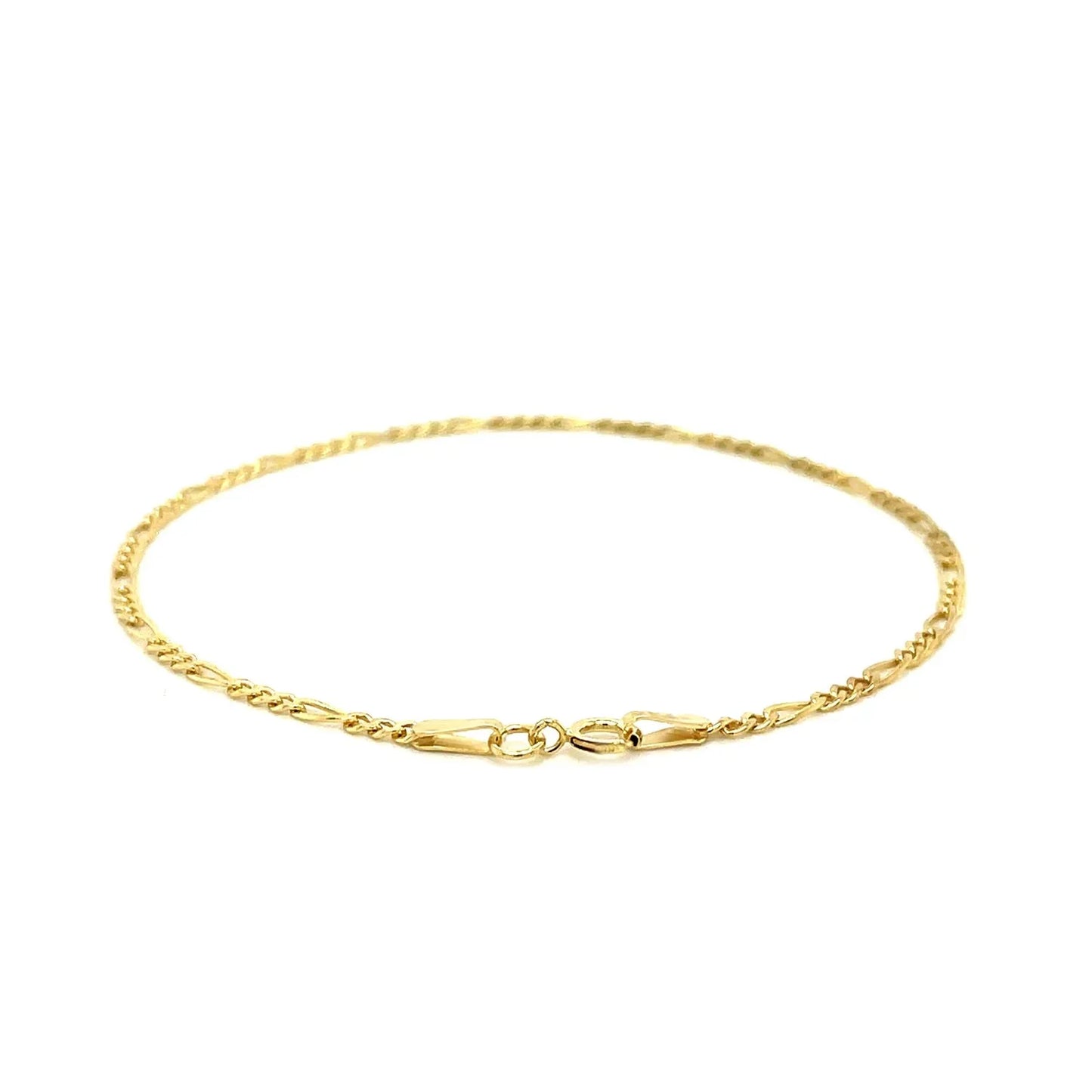 14k Yellow Gold Figaro Anklet 1.5mm - Peelerie