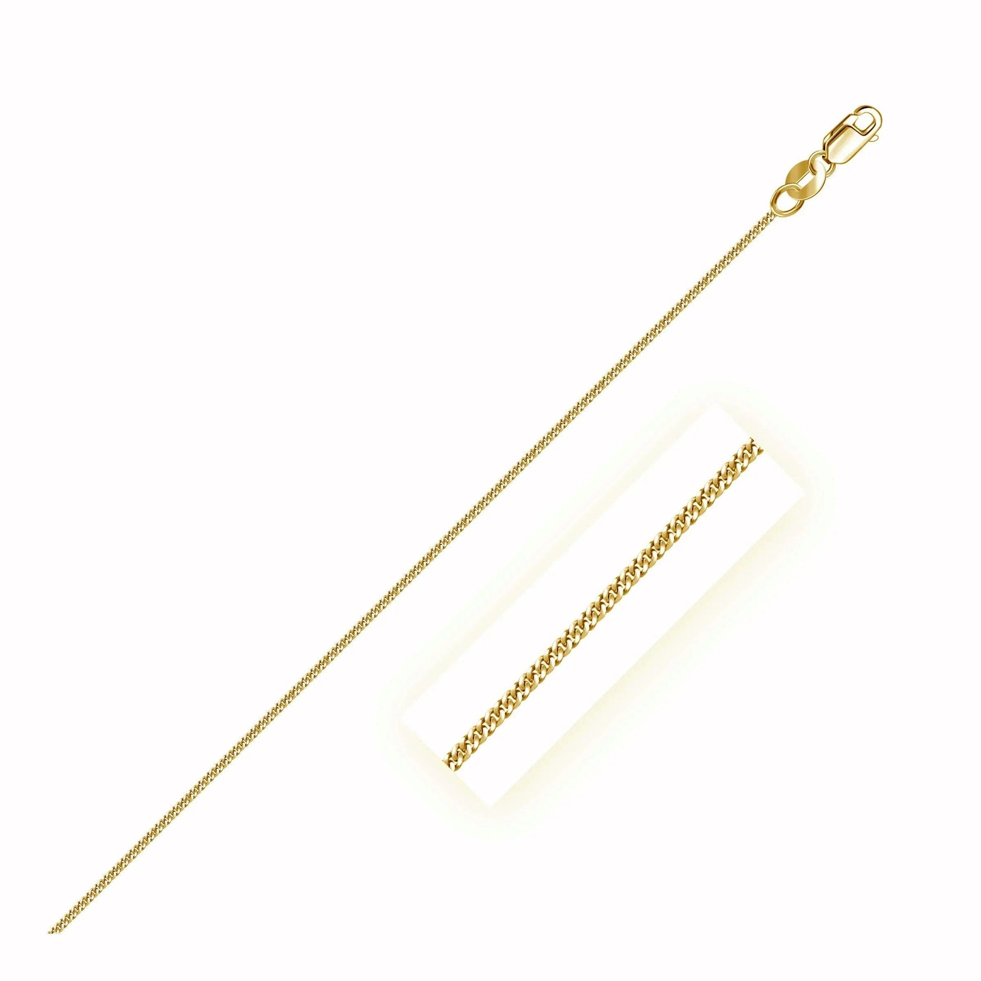 14k Yellow Gold Gourette Chain 1.0mm (1.00 mm) - Peelerie