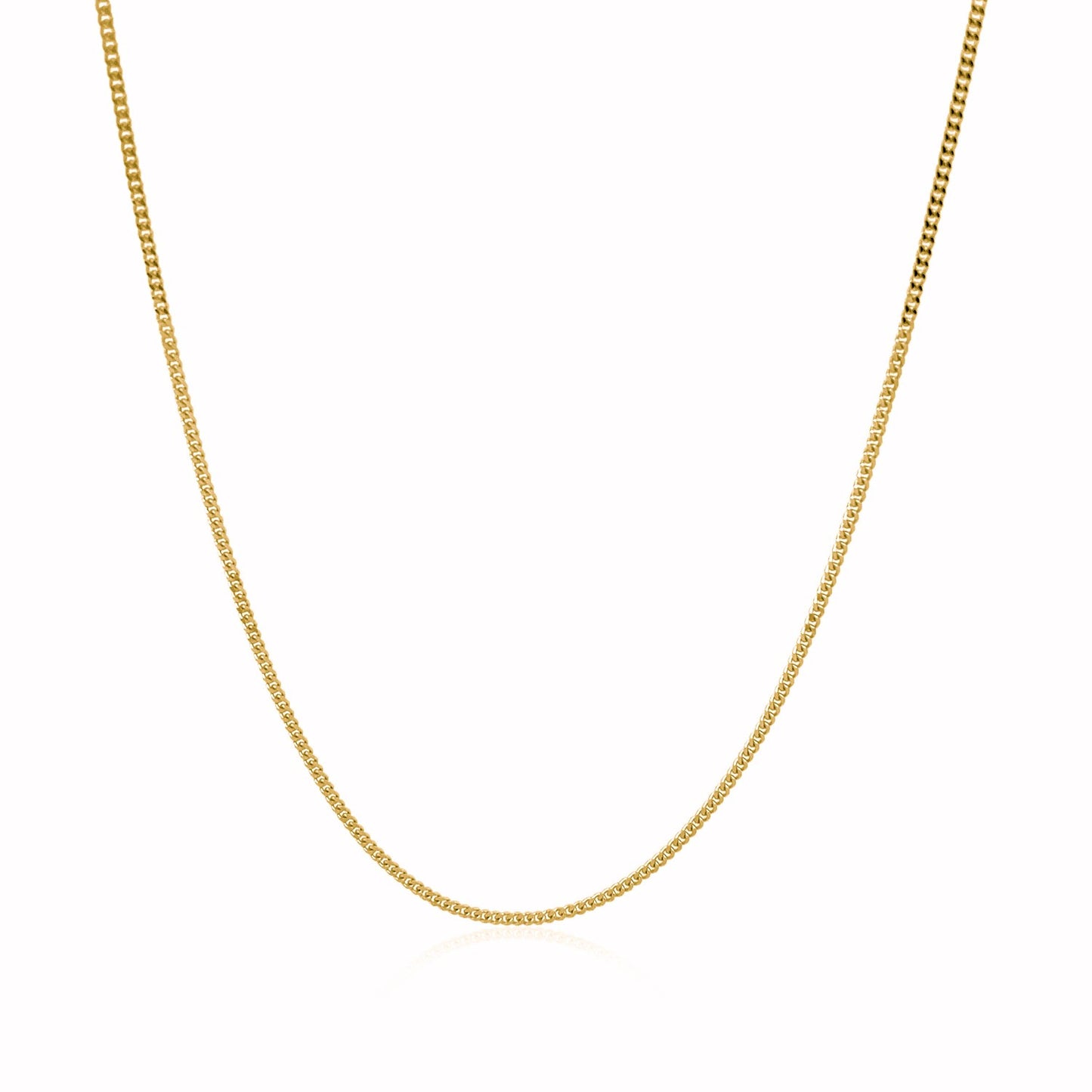 14k Yellow Gold Gourette Chain 1.0mm (1.00 mm) in a sleek high-contrast midnight luxury editorial style