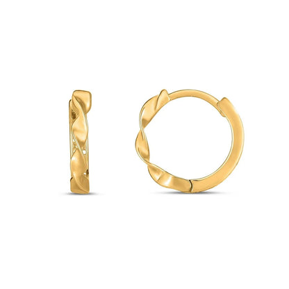 14k yellow gold huggie earrings