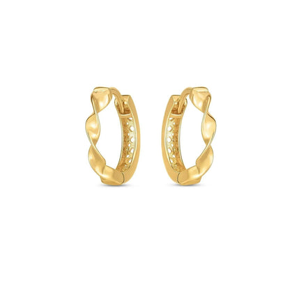 14k yellow gold huggie earrings