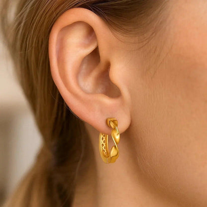 14k yellow gold huggie earrings