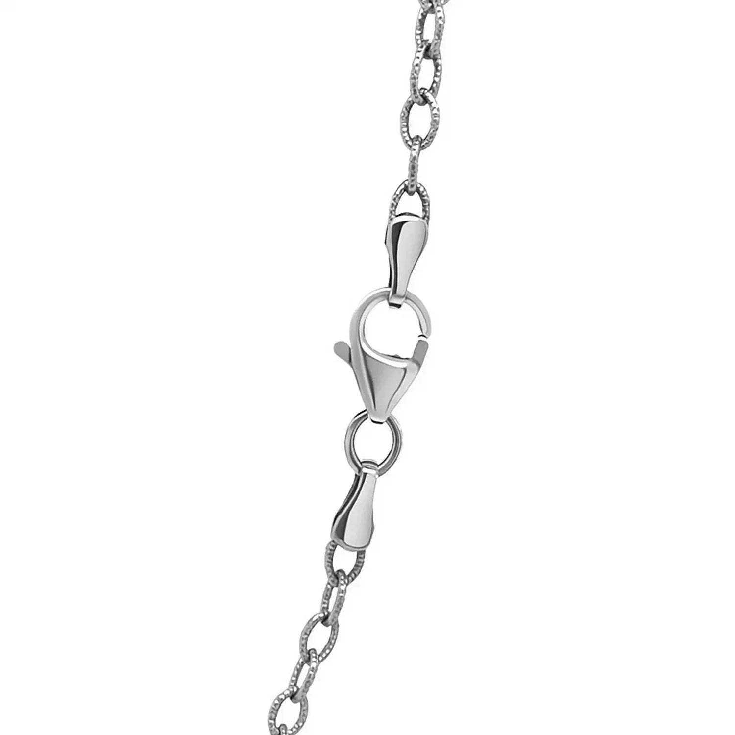 14k White Gold Pendant Chain with Textured Links (2.30 mm) - Peelerie